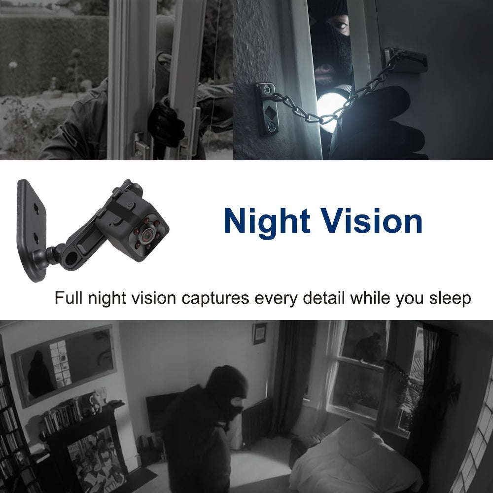 Mini Spy Camera, Hidden Camera 1080P, Nanny Cam Full HD with Night Vision Motion Activation for Indoor Outdoor Covert Security Cameras